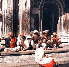 Devotees outside Kedarnath Temple